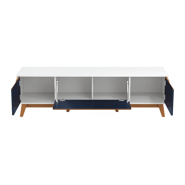 Mueble TV 75" Kappesberg 180cm con 3 Puertas Blanco/Azul