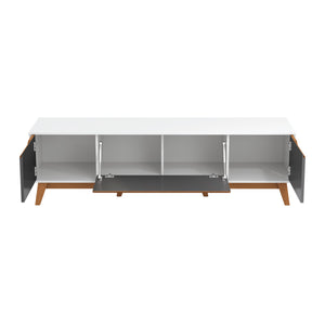Mueble TV 75" Kappesberg 180cm con 3 Puertas Blanco/Gris