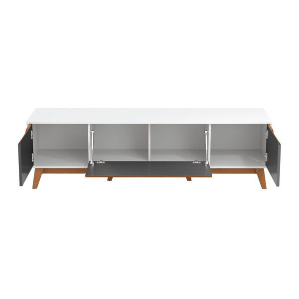 Mueble TV 75" Kappesberg 180cm con 3 Puertas Blanco/Gris