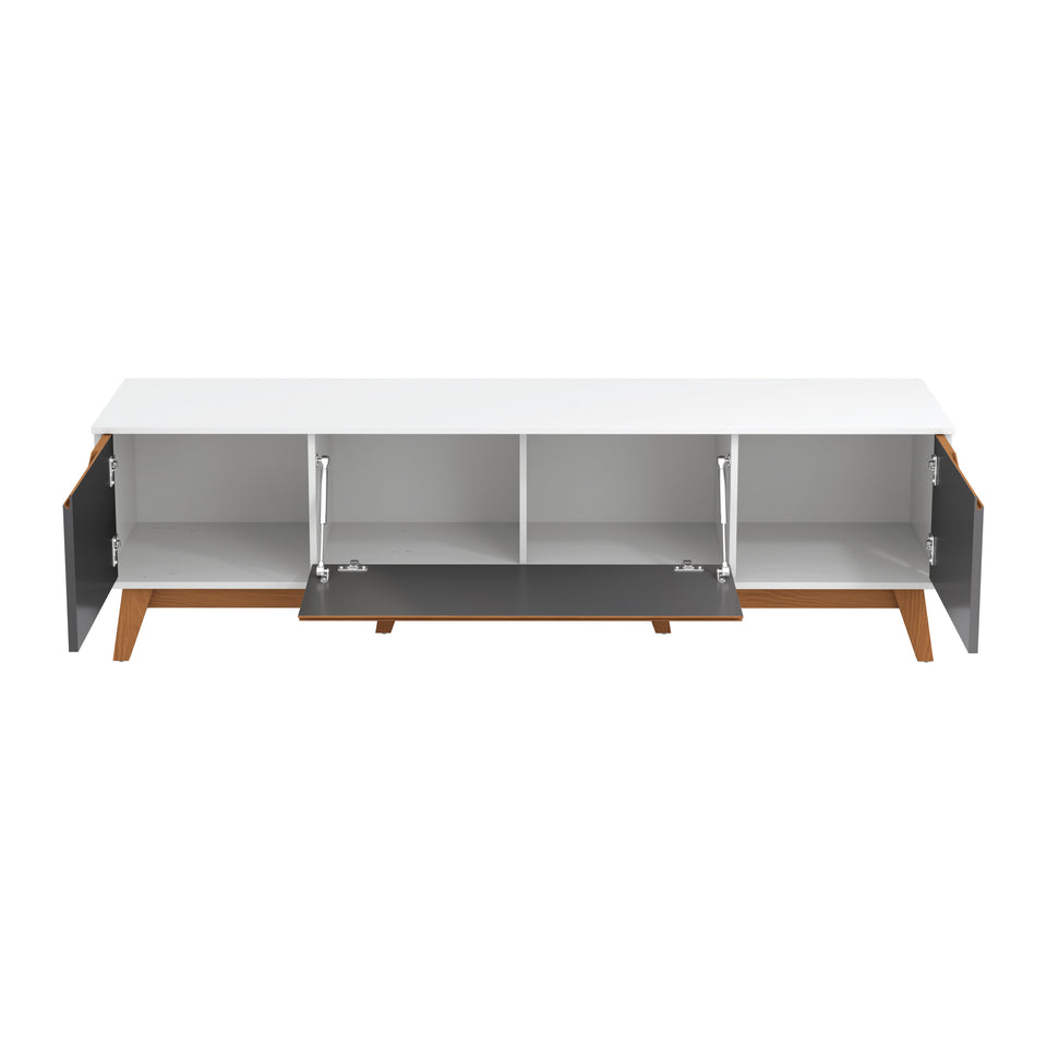 Mueble TV 75" Kappesberg 180cm con 3 Puertas Blanco/Gris