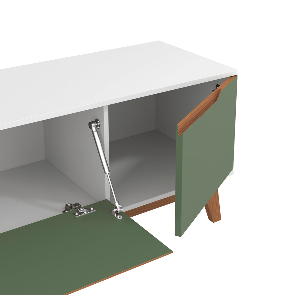 Mueble TV 75" Kappesberg 180cm con 3 Puertas Blanco/Verde
