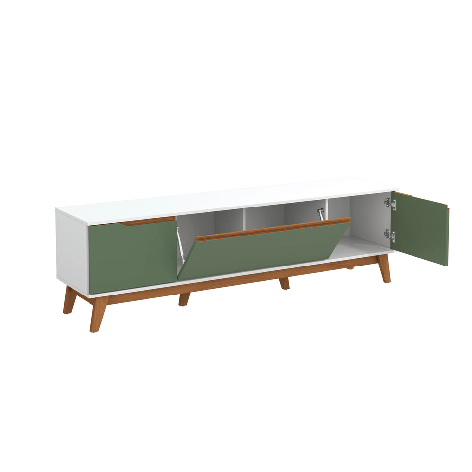 Mueble TV 75" Kappesberg 180cm con 3 Puertas Blanco/Verde