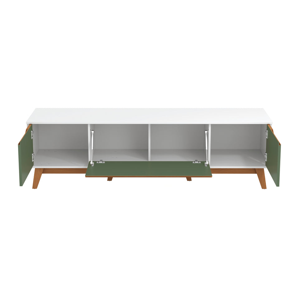 Mueble TV 75" Kappesberg 180cm con 3 Puertas Blanco/Verde