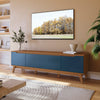 Mueble TV 75" Kappesberg 180cm con 3 Puertas Canela/Azul