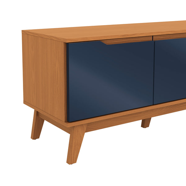 Mueble TV 75" Kappesberg 180cm con 3 Puertas Canela/Azul