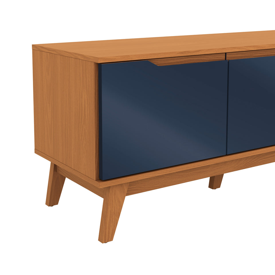 Mueble TV 75" Kappesberg 180cm con 3 Puertas Canela/Azul