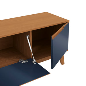 Mueble TV 75" Kappesberg 180cm con 3 Puertas Canela/Azul