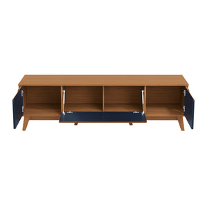 Mueble TV 75" Kappesberg 180cm con 3 Puertas Canela/Azul