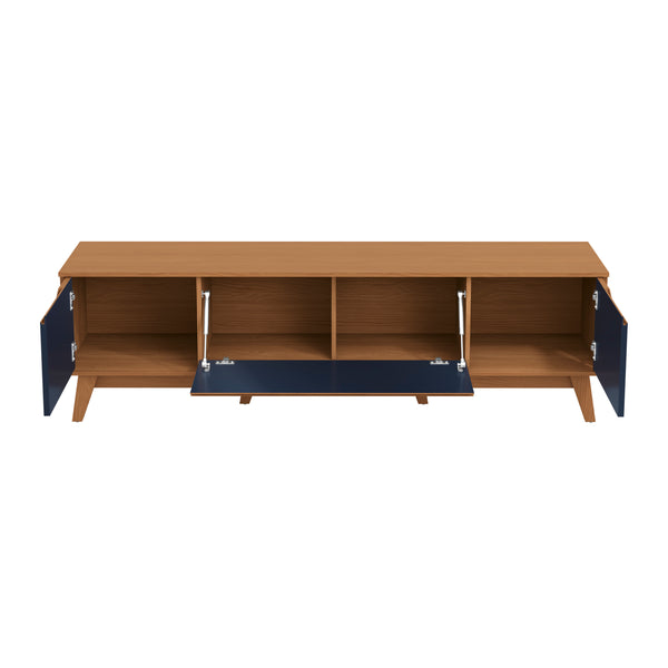 Mueble TV 75" Kappesberg 180cm con 3 Puertas Canela/Azul
