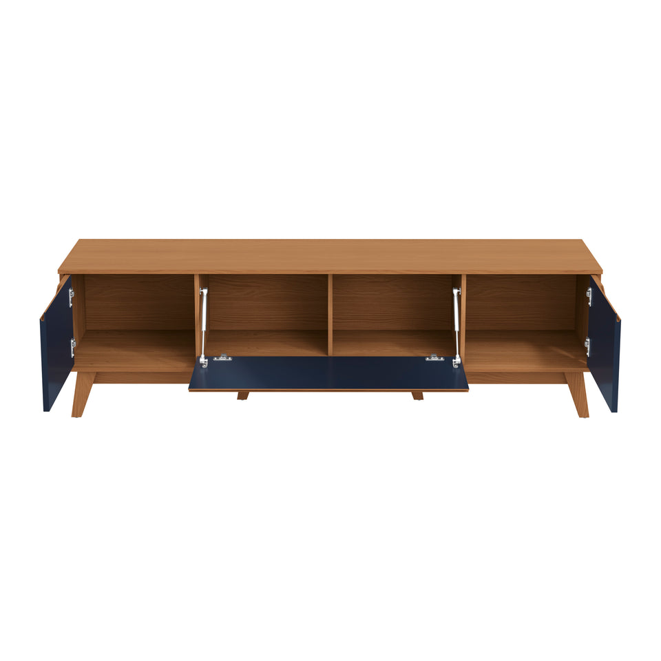 Mueble TV 75" Kappesberg 180cm con 3 Puertas Canela/Azul