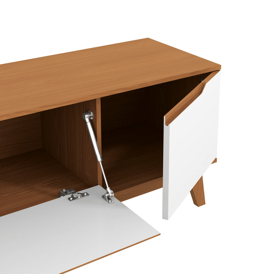 Mueble TV 75" Kappesberg 180cm con 3 Puertas Canela/Blanco