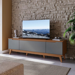 Mueble TV 75" Kappesberg 180cm con 3 Puertas Canela/Gris