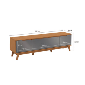 Mueble TV 75" Kappesberg 180cm con 3 Puertas Canela/Gris