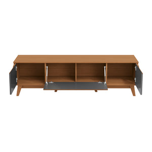 Mueble TV 75" Kappesberg 180cm con 3 Puertas Canela/Gris