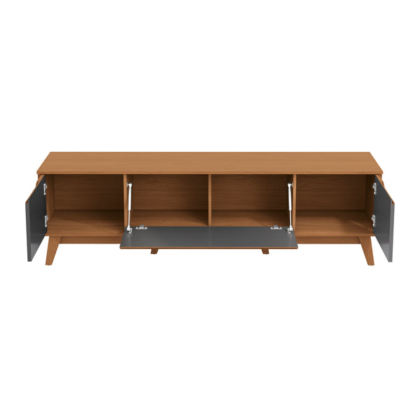 Mueble TV 75" Kappesberg 180cm con 3 Puertas Canela/Gris