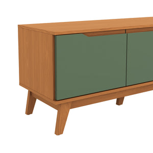 Mueble TV 75" Kappesberg 180cm con 3 Puertas Canela/Verde