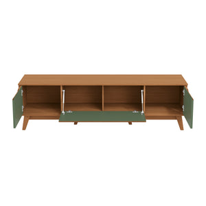 Mueble TV 75" Kappesberg 180cm con 3 Puertas Canela/Verde