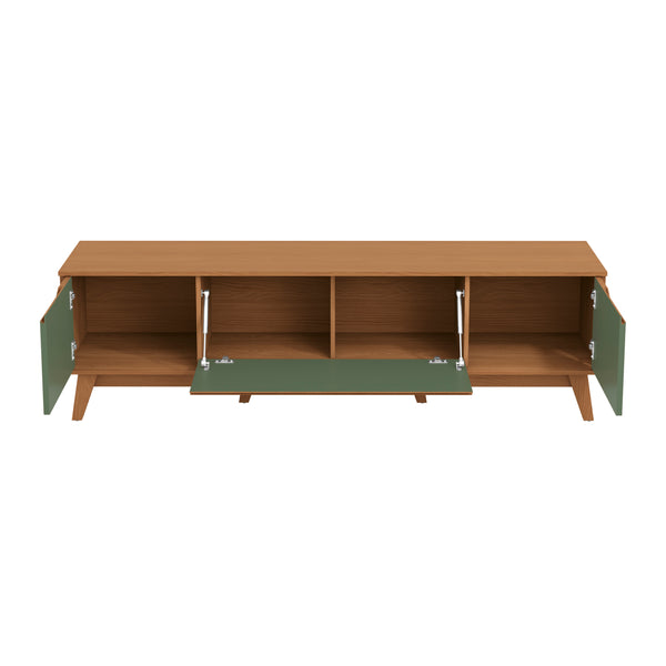 Mueble TV 75" Kappesberg 180cm con 3 Puertas Canela/Verde