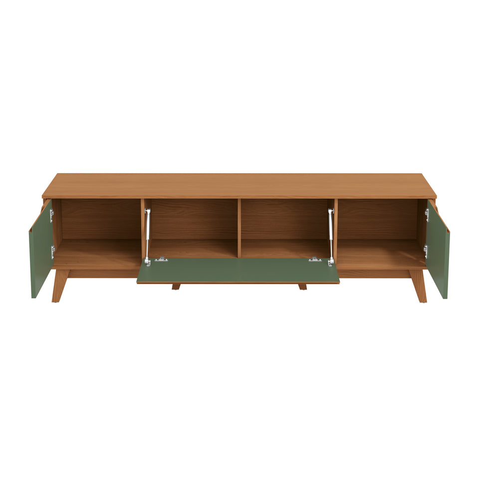 Mueble TV 75" Kappesberg 180cm con 3 Puertas Canela/Verde