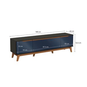 Mueble TV 75" Kappesberg 180cm con 3 Puertas Negro/Azul