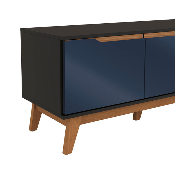 Mueble TV 75" Kappesberg 180cm con 3 Puertas Negro/Azul