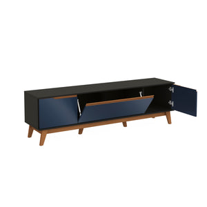 Mueble TV 75" Kappesberg 180cm con 3 Puertas Negro/Azul