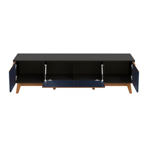 Mueble TV 75" Kappesberg 180cm con 3 Puertas Negro/Azul