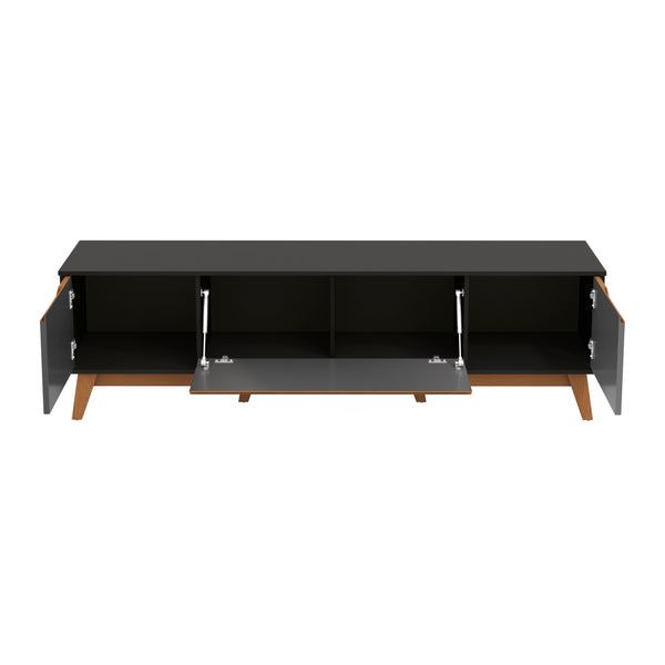 Mueble TV 75" Kappesberg 180cm con 3 Puertas Negro/Gris