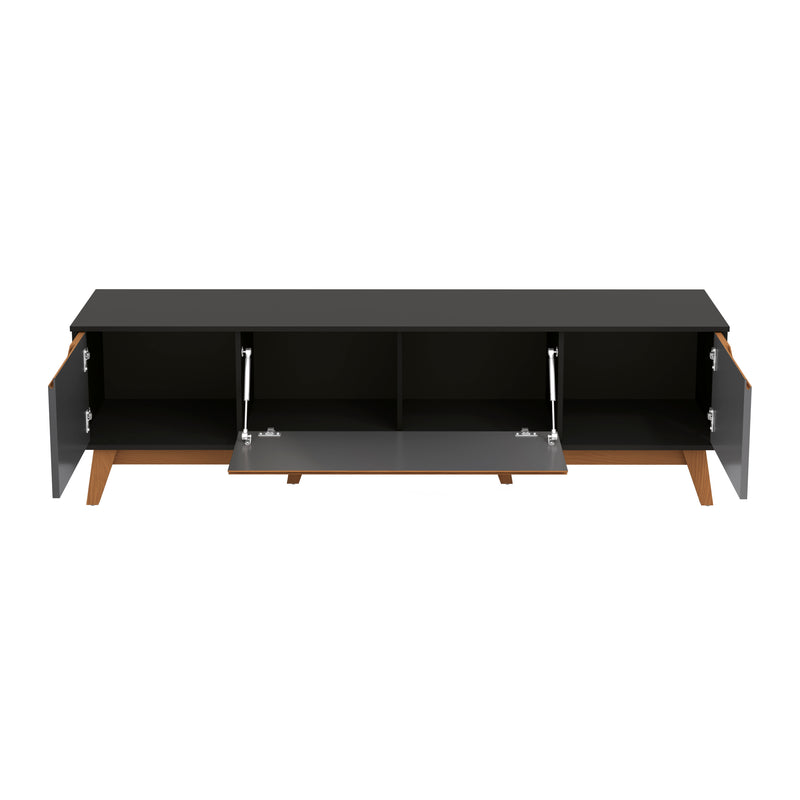 Mueble TV 75" Kappesberg 180cm con 3 Puertas Negro/Gris
