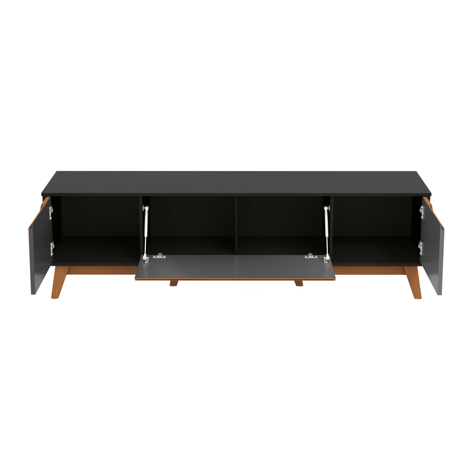 Mueble TV 75" Kappesberg 180cm con 3 Puertas Negro/Gris
