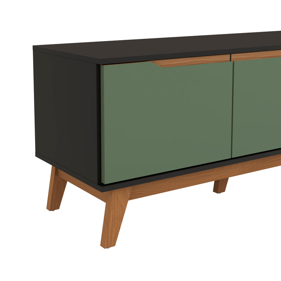 Mueble TV 75" Kappesberg 180cm con 3 Puertas Negro/Verde