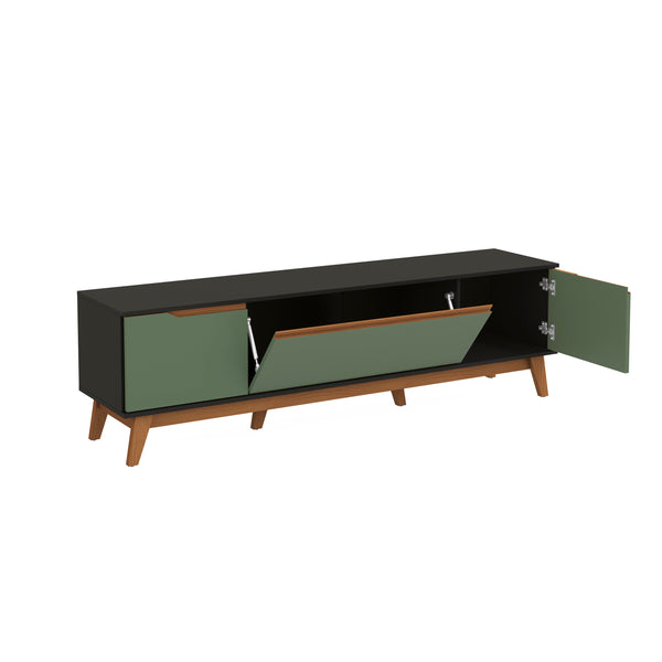 Mueble TV 75" Kappesberg 180cm con 3 Puertas Negro/Verde