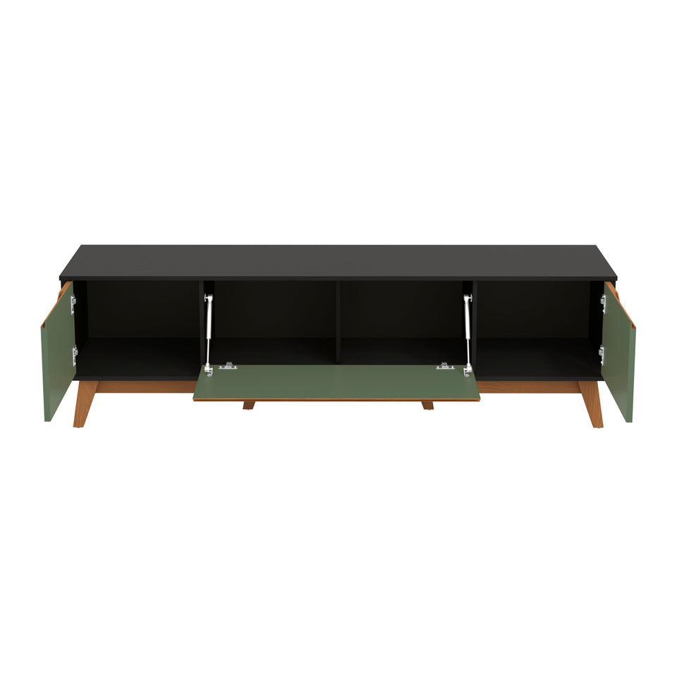 Mueble TV 75" Kappesberg 180cm con 3 Puertas Negro/Verde