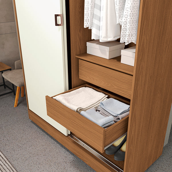 Placard Ropero Kappesberg 2 Puertas 121x200 Canela/Blanco