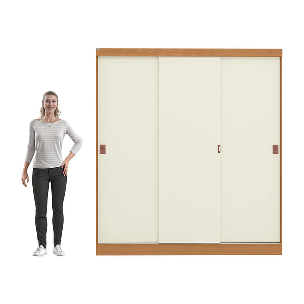 Placard Ropero Kappesberg 3 Puertas 180x200 Canela/Blanco