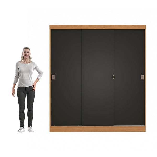 Placard Ropero Kappesberg 3 Puertas 180x200 Canela/Negro