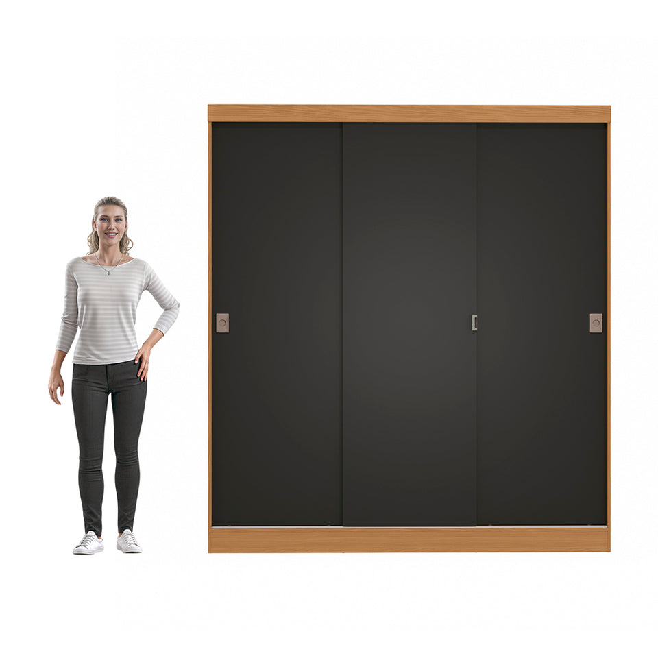 Placard Ropero Kappesberg 3 Puertas 180x200 Canela/Negro