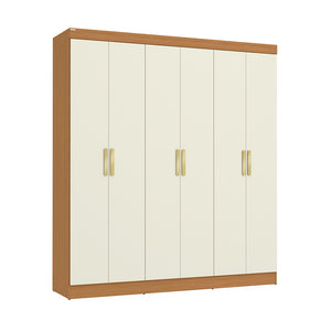 Placard Ropero Kappesberg 6 Puertas 180x200 Canela/Blanco