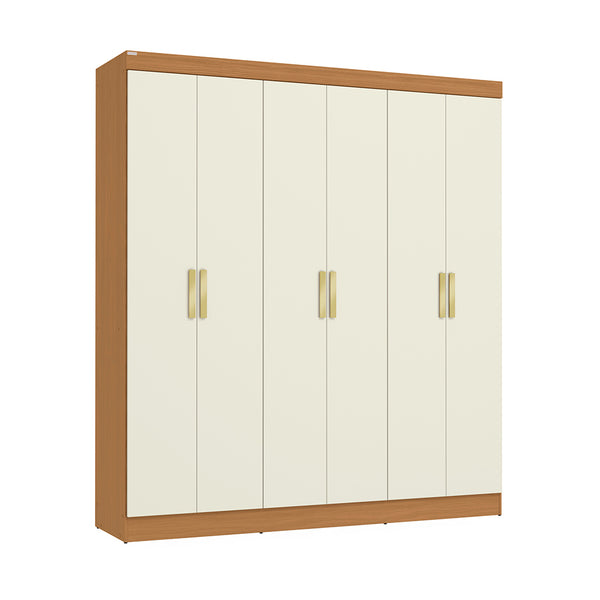 Placard Ropero Kappesberg 6 Puertas 180x200 Canela/Blanco