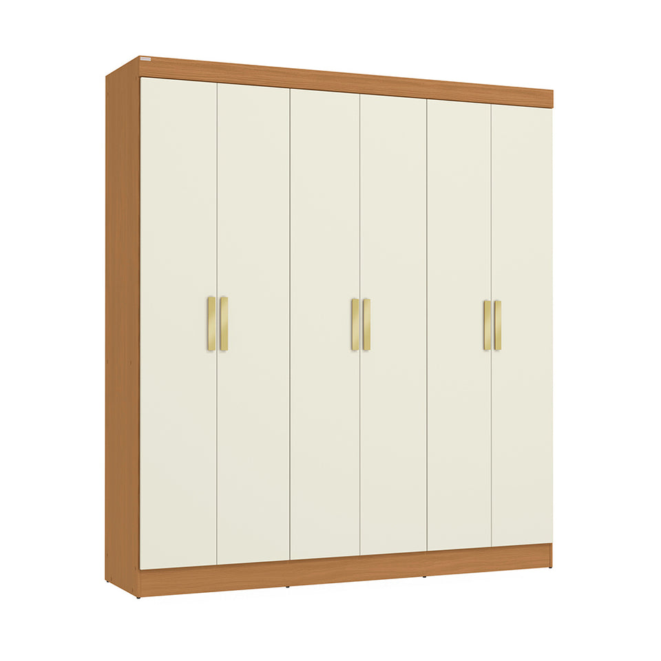 Placard Ropero Kappesberg 6 Puertas 180x200 Canela/Blanco
