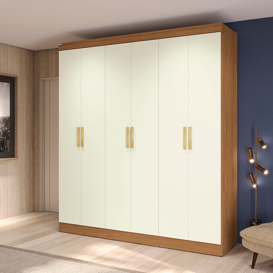 Placard Ropero Kappesberg 6 Puertas 180x200 Canela/Blanco