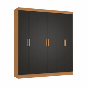 Placard Ropero Kappesberg 6 Puertas 180x200 Canela/Negro