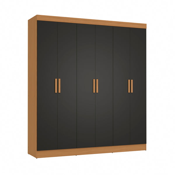 Placard Ropero Kappesberg 6 Puertas 180x200 Canela/Negro