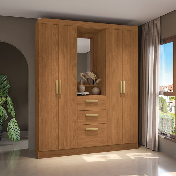 Placard Ropero Kappesberg 4 Puertas 160x200 Canela