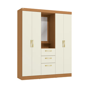 Placard Ropero Kappesberg 4 Puertas 160x200 Canela/Blanco