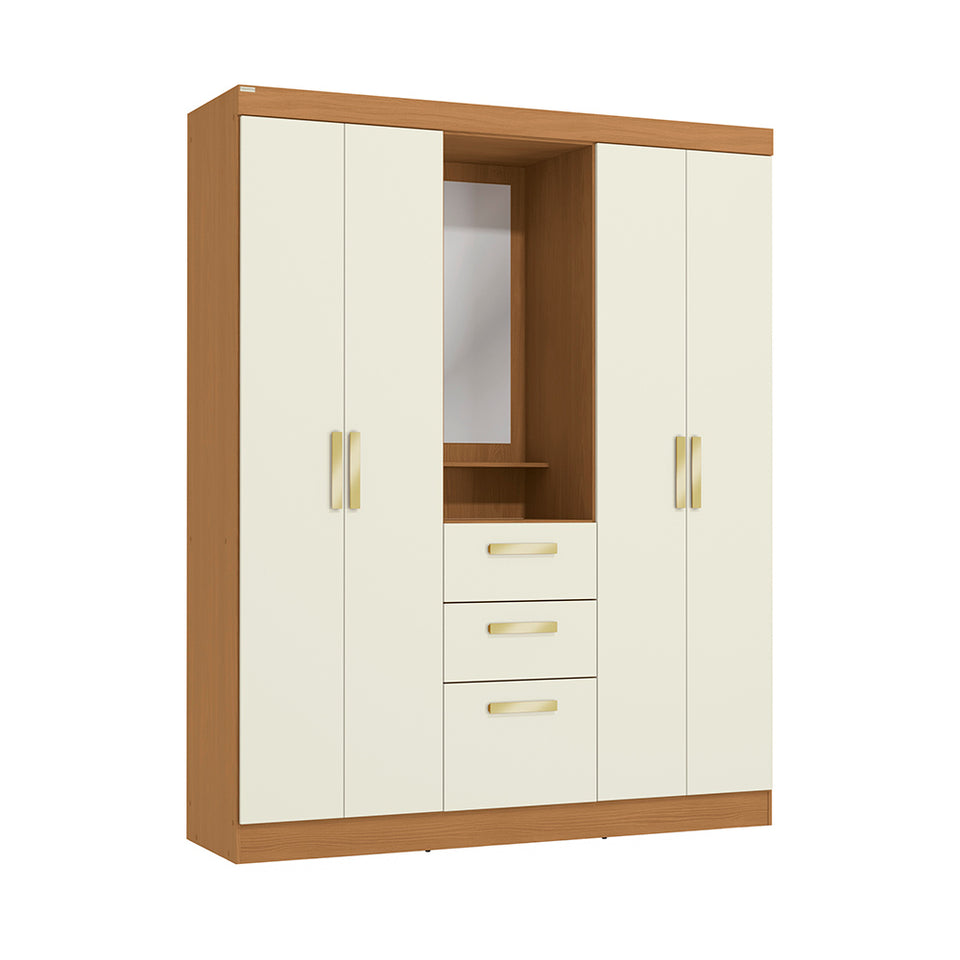 Placard Ropero Kappesberg 4 Puertas 160x200 Canela/Blanco