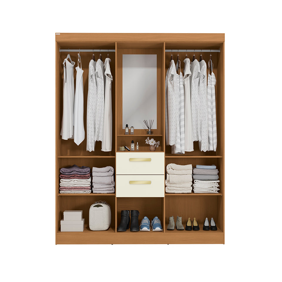 Placard Ropero Kappesberg 4 Puertas 160x200 Canela/Blanco