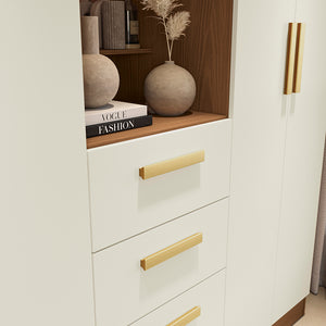 Placard Ropero Kappesberg 4 Puertas 160x200 Canela/Blanco