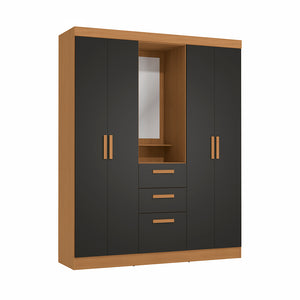 Placard Ropero Kappesberg 4 Puertas 160x200 Canela/Negro