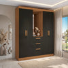 Placard Ropero Kappesberg 4 Puertas 160x200 Canela/Negro